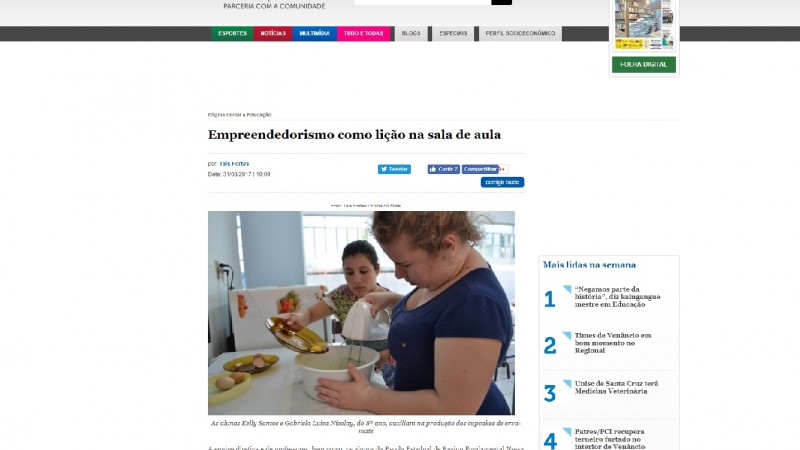 Jornal Folha do Mate fez matéria sobre o assunto