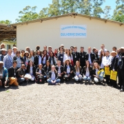 Turma de jovens aprendizes com a delegação em Boa Vista