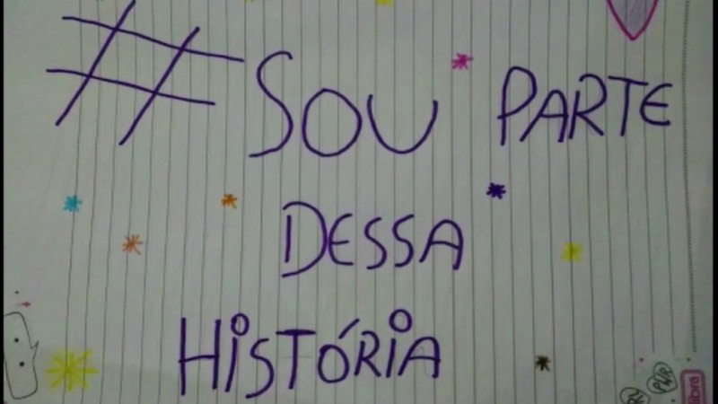 Print do vídeo de homenagem, com a hashtag #SouParteDessaHistória
