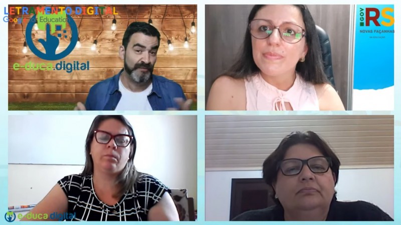 Print da live com os quatro participantes