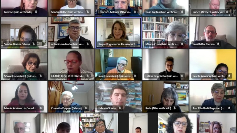 Imagem da tela da cerim&ocirc;nia de posse dos conselheiros