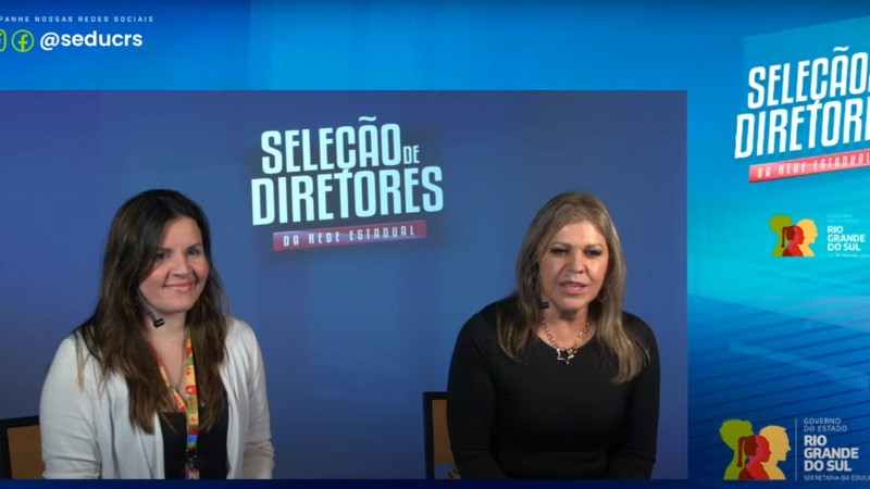 A foto é um print tirado durante a live sobre a seleção de diretores da rede estadual. 