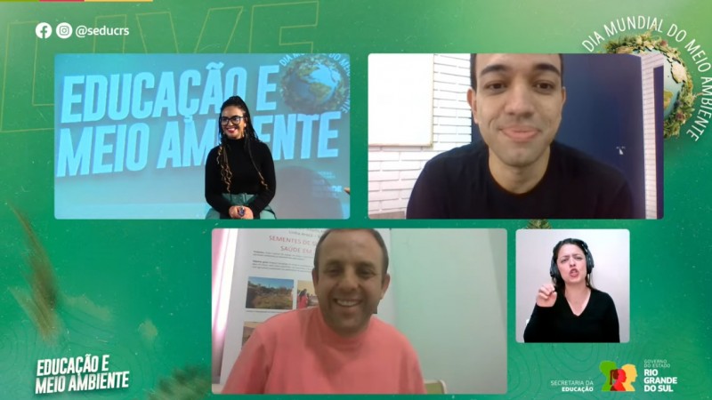 Professores compartilharam práticas de educação ambiental durante a live no Dia Mundial do Meio Ambiente.