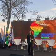 Fotos da estudante na viagem