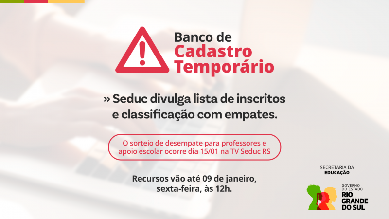 Card institucional sobre o Banco de Cadastro Tempor&aacute;rio